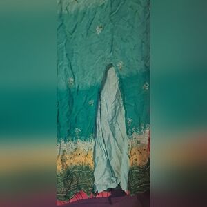 Teal Floral Embroidered Dress